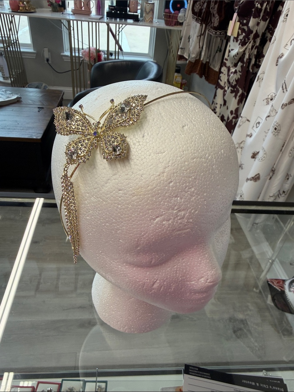 Gold Crystal Butterfly Headband - Women Accessories